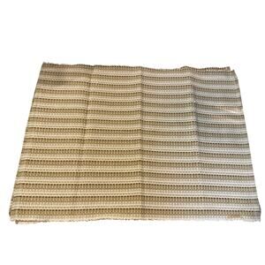 Set of 4 Table Placemats ~ Brown Tan Green Stripes Woven Washable 18.5”x13.5 New